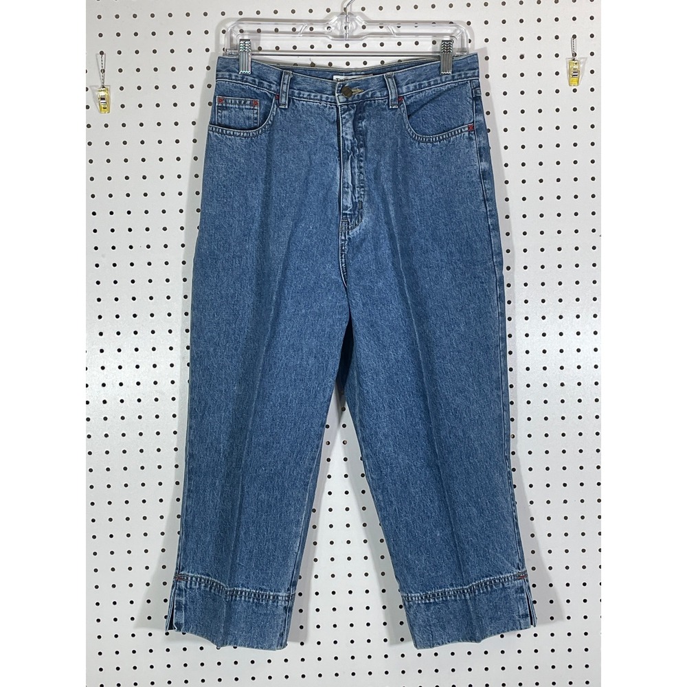 Passports Vintage High Waisted Cuffed Crop Jeans Medium Wash Denim Size 12